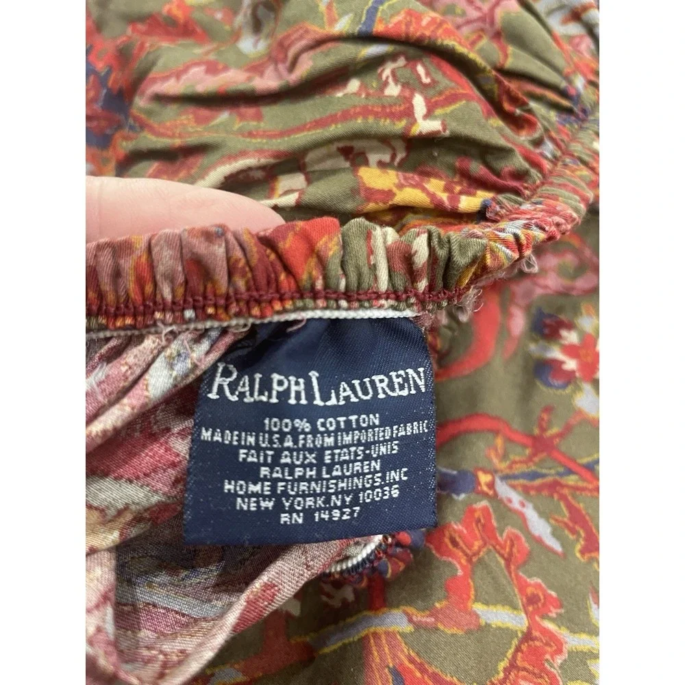Vtg  Ralph Lauren Galahad 4 Pc QUEEN Sheet Set Fitted Flat 2 Pillowcases